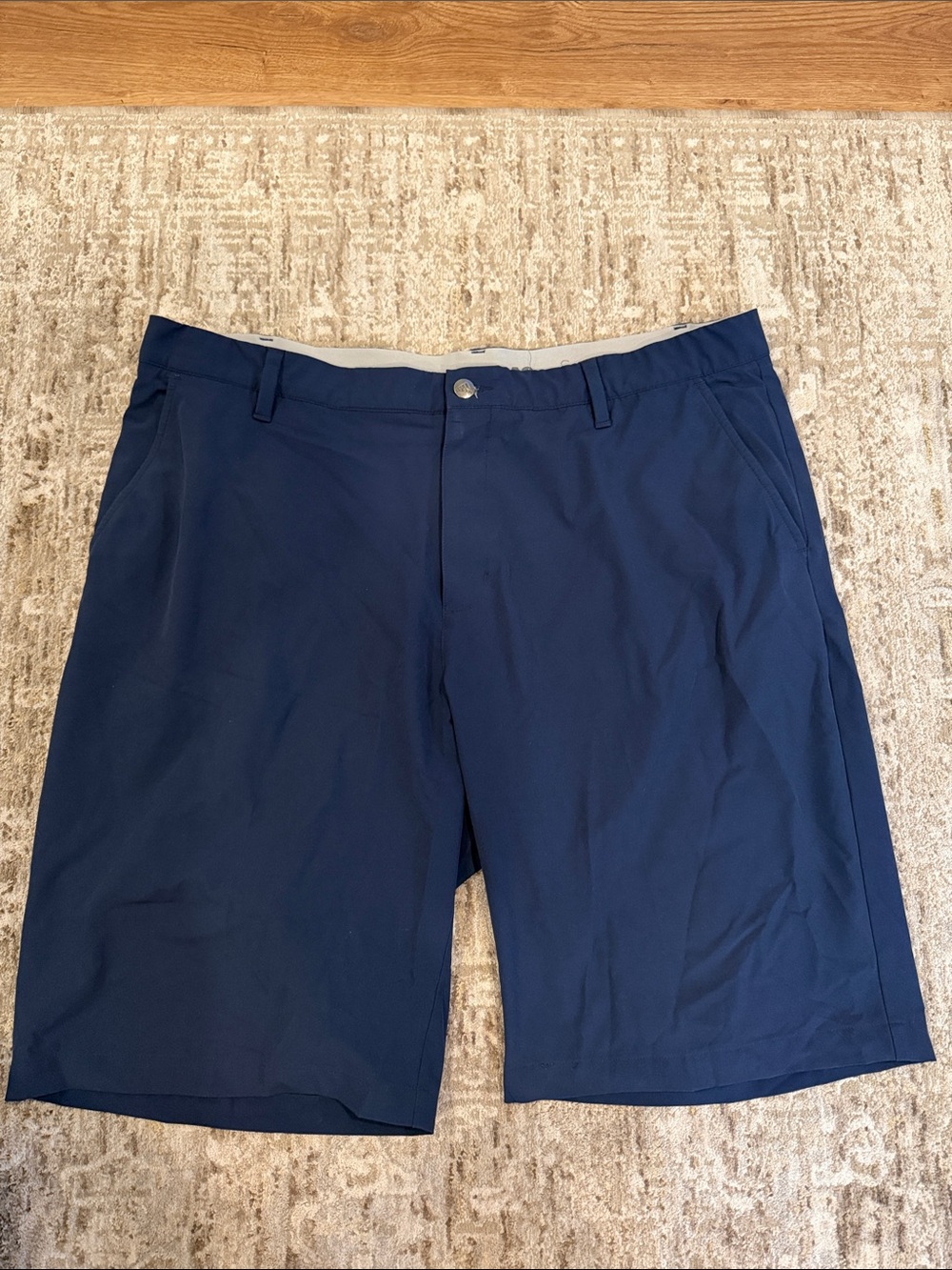adidas Men's Navy Blue Flat Front Performance Shorts